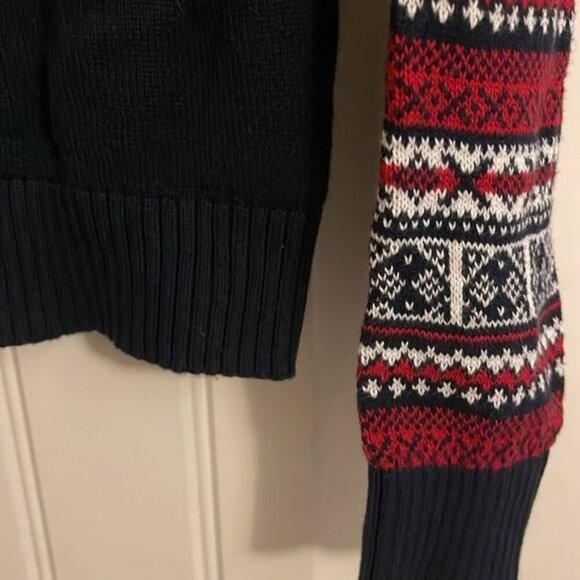 Vintage Aspen Red Nordic Snowflake & Tree Print Sweater Medium - Picture 3 of 6